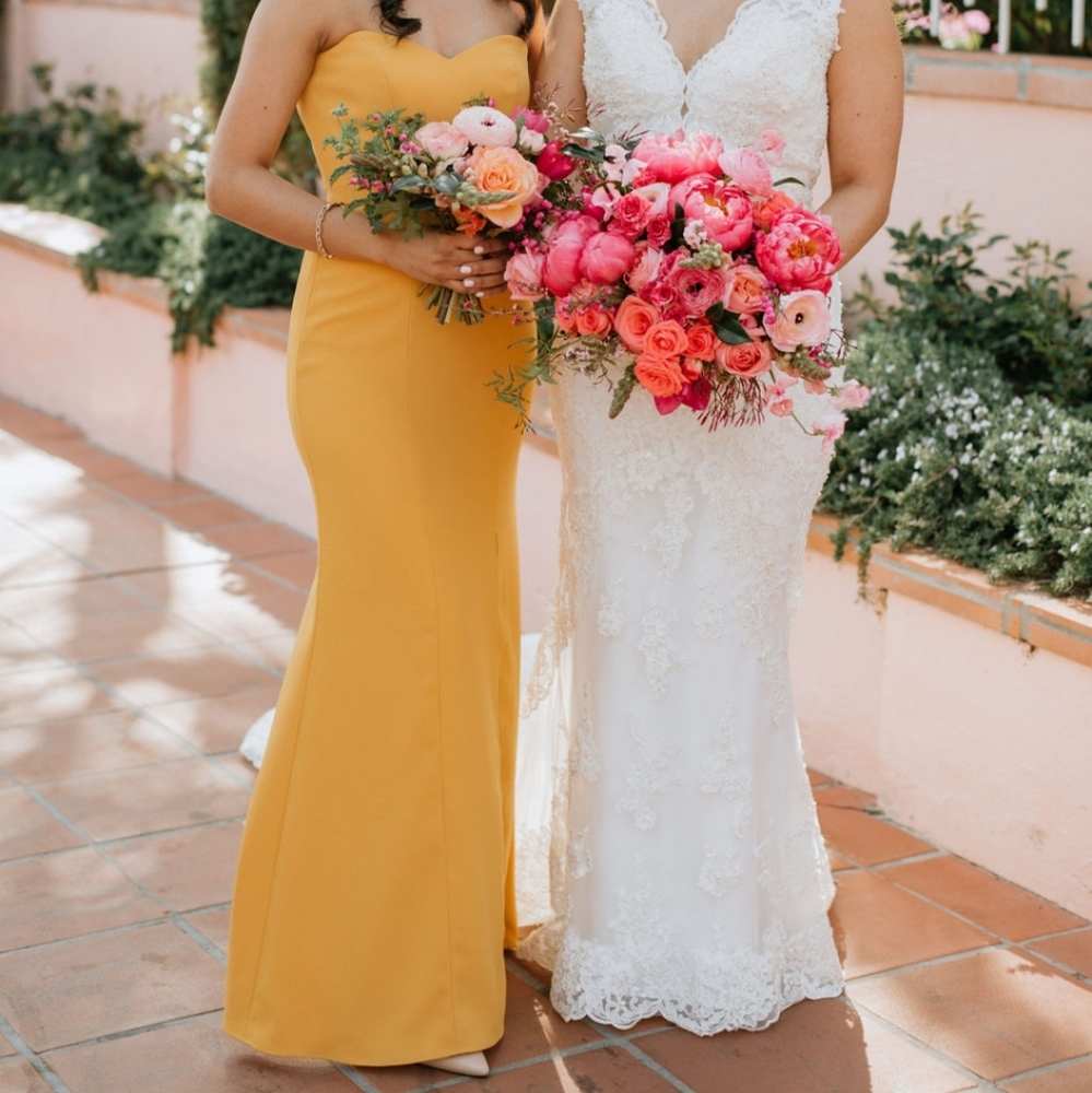 After Six Sweetheart dress in yellow marigold 💛